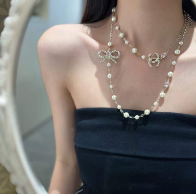 High Quality Sha pearl ribbon necklace