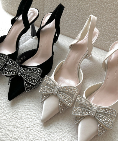 ribbon slingback heels